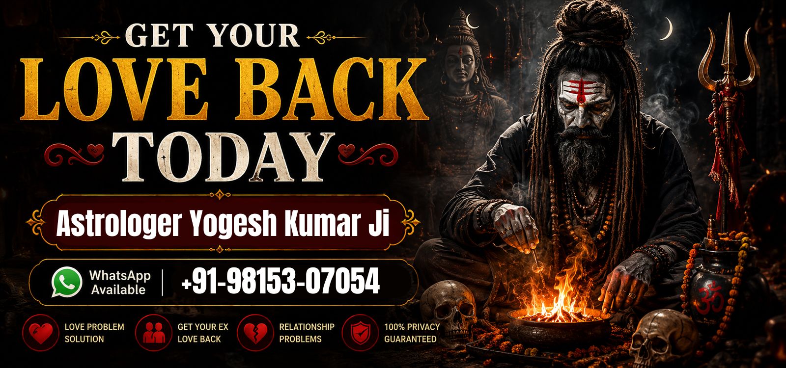 World Famous Astrologer Yogesh Kumar +91-9815307054